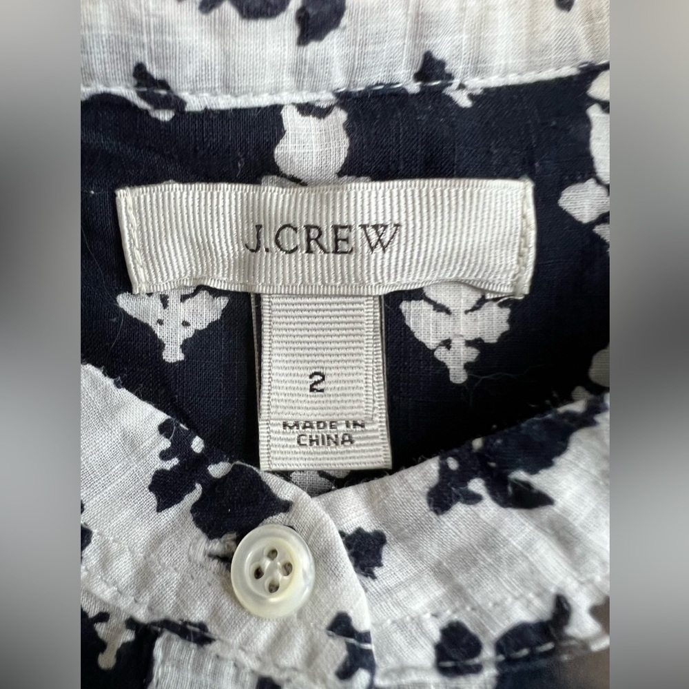J. Crew Linen Popover 100% Cotton Size 2 - Picture 5 of 11
